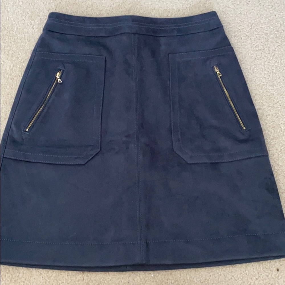 LOFT blue suede skirt